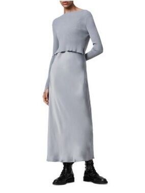 All saints Hera Dress Blue haze